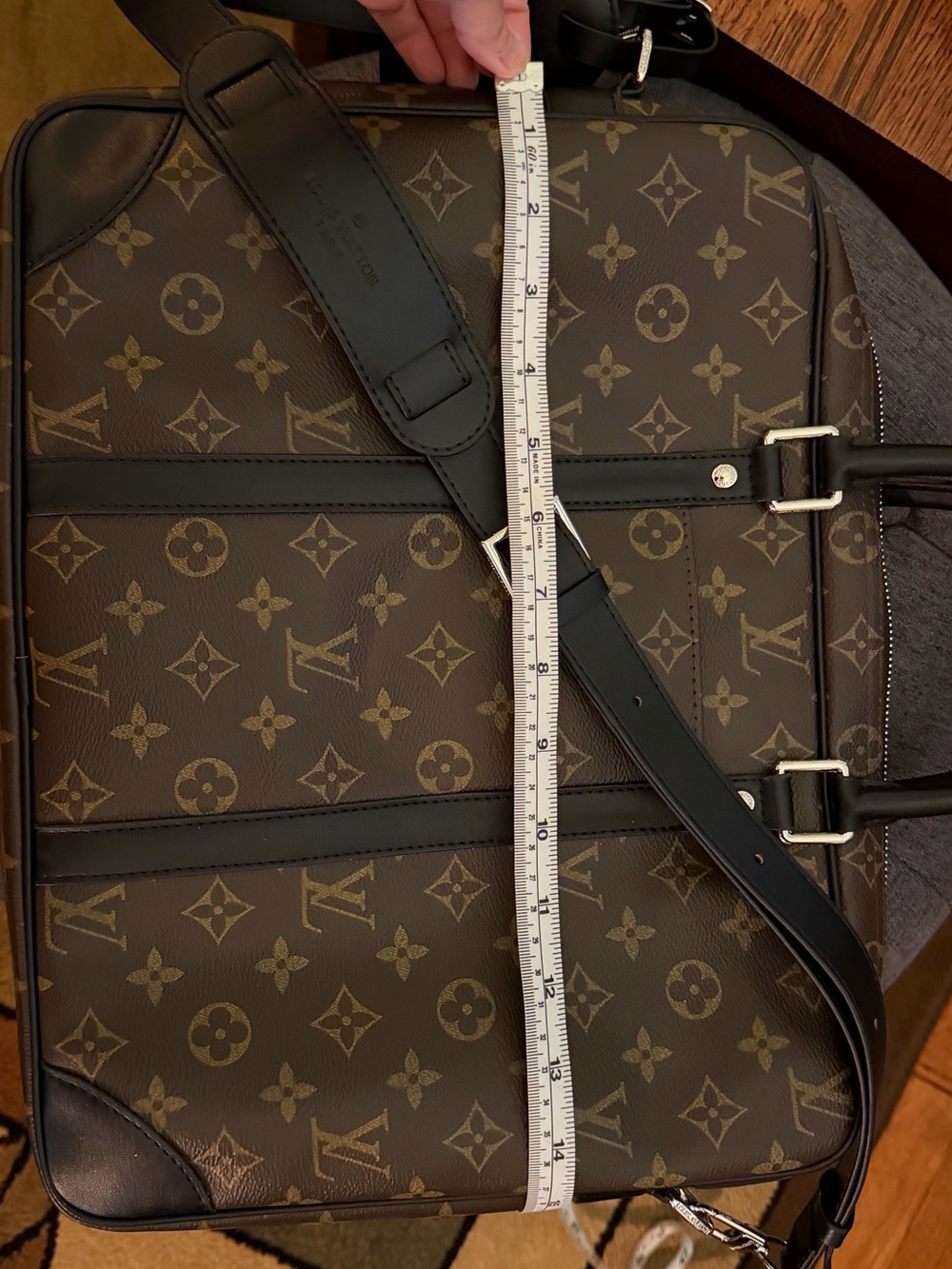Luxury Brown Monogram Laptop Tote Bag - Picture 5 of 7